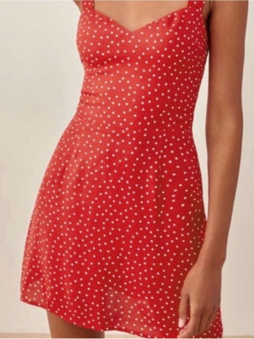 Reformation Red Polka Dot Mini Dress - Picture 4 of 4